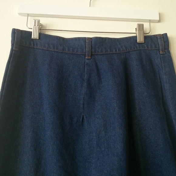 Vintage Front Button Full Length Denim Maxi Skirt - Picture 13 of 15